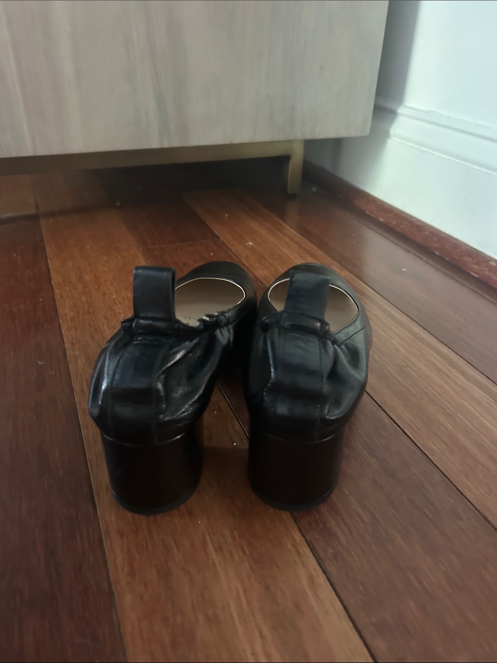 Everlane Black Block Heel Pumps with Elastic Back - Picture 2 of 2